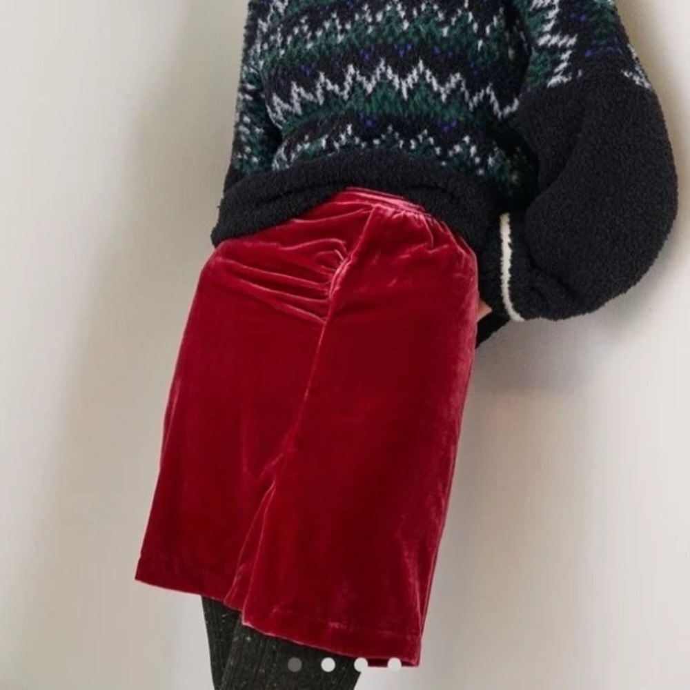 Anthropologie Connie Velvet Raspberry Skirt